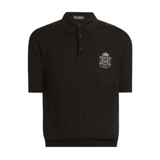 Dolce & Gabbana Polo Shirts, male, Black, Size: XL Polo Shirt