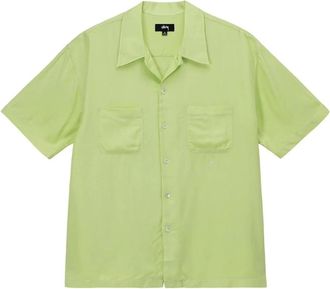 St&uuml;ssy Overhemden, Heren, Groen, M, Contrast Pick Stitched Shirt