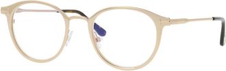 Tom Ford FT5528-B 029 Matte Rose Gold/Clear Blue Light Block 49mm