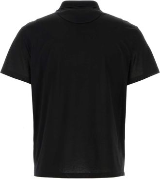 Valentino Garavani Mens Black Cotton Polo Shirt Nero Exterior Exterior: T-shirts And Polos
