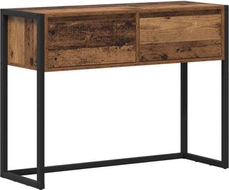 vidaXL End Table with Drawer Old Wood 100 x 36 x 75 cm Engineered Wood vidaXL