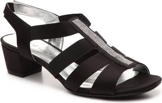 David Tate Womens Eve Sandal In Black Satin