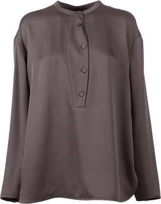 Emporio Armani Brown Silk Feel Round Neck Shirt