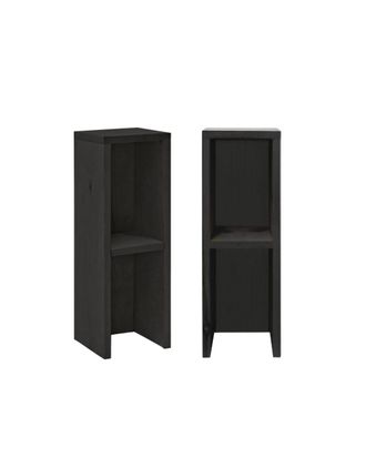 Deco Wood Pack 2 mesitas de noche o auxiliares de madera maciza negro 20x60cm