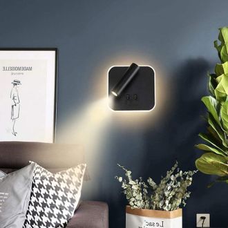 OEM Aplique De Pared Negro, Aplique De Pared Led Ajustable, L&aacute;mpara De Lectura Para Mesita De Noche, Aplique De Pared Giratorio, Aplique De Pared Decorati