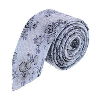 Trafalgar Store Big & Tall Florian Silk Novelty Necktie in Grey And Black at Nordstrom