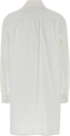 Moschino Womens Stretch Poplin Shirt Dress White Cotton Elastane