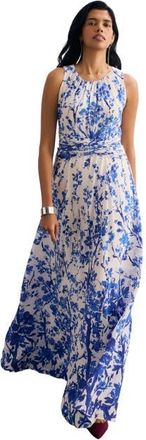 The Fold Oria Floral Print Silk Maxi Dress in Ivory at Nordstrom, Size 10