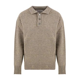 Amaranto Camisa Polo de Lana y Cachemira - Tops - Hombre - Beige - S