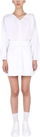 Patou Abito con maniche a palloncino - Dames - Shirt Kleedjes - Wit - M - Kleedjes