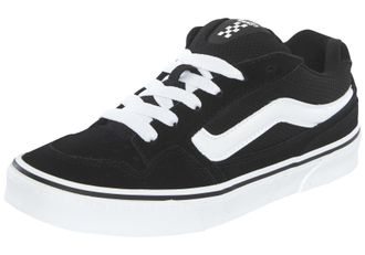 Vans Sneaker VANS Caldrone, Damen, Gr. 36,5, schwarz, wei&szlig;, Leder, Schuhe Sneaker