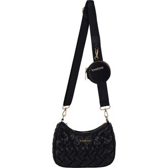 Bebe Luca Woven Crossbody Bag with Zip Pouch in Black at Nordstrom Rack
