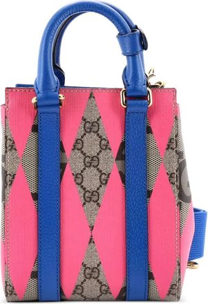 Gucci Convertible Open Rhombus GG Coated Canvas with Leather Mini tote bag - women - Fabric/Leather/Canvas - One Size - Pink