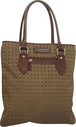 Ferragamo Gancini Tote Gancini Canvas Canvas Tote Bag Bag (Pre-Owned)