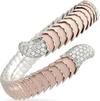 Roberto Coin 18K White Gold 1.50ct Diamond and Enamel Bracelet RC01-050726