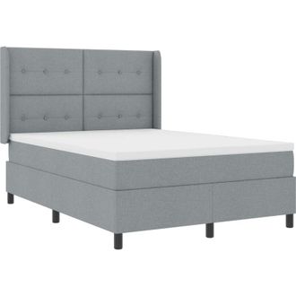 vidaXL vidaXL Box Spring Bed with Mattress Light Grey 160x200 cm Fabric