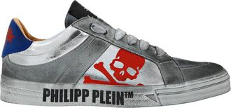 Philipp Plein Retrokickz TM Low-Top Sneakers - unisex - Sneakers - Grijs - 35 EU - Leer - Schoenen