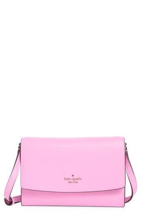Kate Spade New York perry saffiano leather crossbody wallet in Surf Pink at Nordstrom Rack
