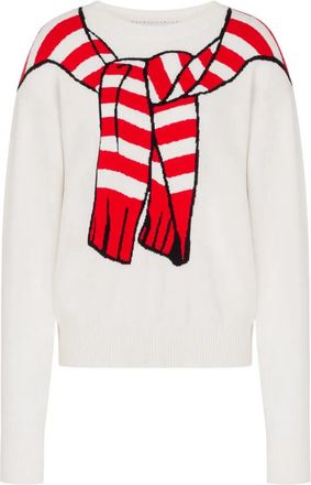 Moschino Playful Striped Knit Sweater with Graphic Accents