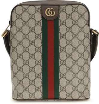 Gucci Stoffen schoudertas met verstelbare riem en ritssluiting - Heren - Schoudertassen - Veelkleurig - ONE Size - Tassen