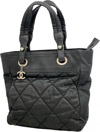 Chanel Black Canvas Tote Bag (Pre-Owned)