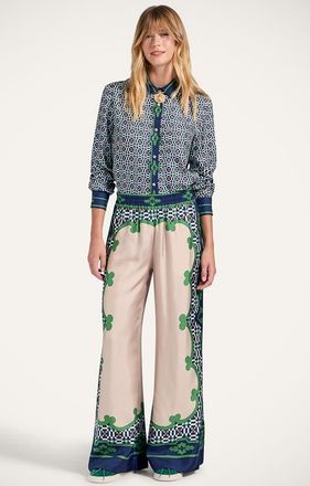 La DoubleJ Palazzo Pants Placée in Mariposa Placée Green at Nordstrom, Size Xx-Large