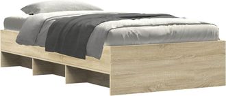 vidaXL Estructura De Cama Con Estante Roble Sonoma 80 X 200 Cm Vidaxl