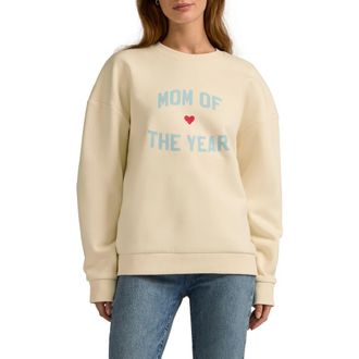 Favorite Daughter Mom of the Year Cotton Sweatshirt in Gardenia W/Baby B at Nordstrom, Size X-Large