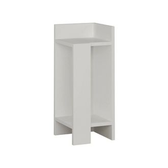 Dmora Mesa De Noche Taurus, C&oacute;moda Baja, Mesilla De Noche, Estante De La Cama, 25x27h60 Cm, Blanco, Con Embalaje Reforzado - Dmora