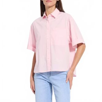 Lyss&eacute; Corinna Oversized Crop Shirt In Rose