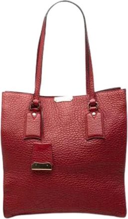 Burberry Pre-owned Vintage Tote Bag - Dames - Vintage Shopper - Rood - ONE Size - Leer - Vintage