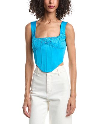 Guizio Guizio Satin Beaded Lace-Up Bustier