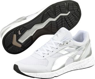 Puma Puma 698 Ignite Metallic Womens Lace Up White Running Trainers 361086 02 B68D