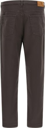 Brunello Cucinelli Garment-Dyed Cotton Jeans - Charcoal Brown