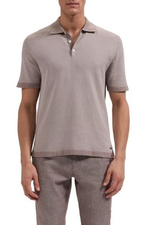 Bugatchi Geometric Jacquard Polo Sweater in Walnut at Nordstrom, Size Xx-Large