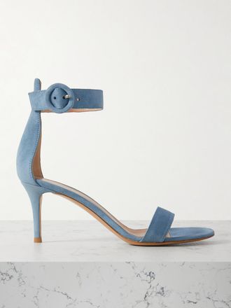 Gianvito Rossi Sandali In Camoscio Portofino 70 - Blu
