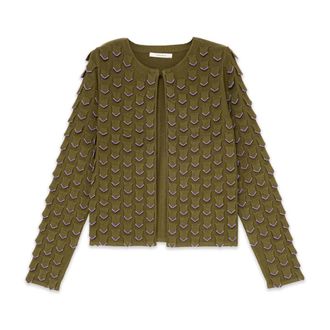 Maliparmi Cardigans, female, Green, Size: XS 3D Stitch Cardigan