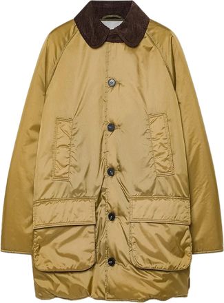 Forte_Forte Nylon Midi Jacket with Corduroy Details and Adjustable Straps