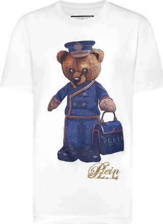Philipp Plein Teddy Doorman T-Shirt - Dames - T-shirts - Wit - S - Katoen - Tops