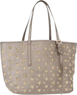 Jimmy Choo London Pre-owned Tote Bag - Dames - Vintage Shopper - Grijs - ONE Size - Leer - Vintage