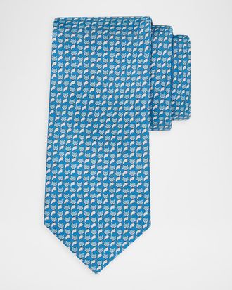 Ferragamo Men & apos;s Fox Micro-Print Tie