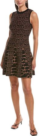 Milly Tile Wave Jacquard Knit Mini Flare Dress