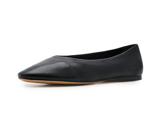 Franco Sarto A-Flexa Dovie Ballerina/Skimmer Womens Flat Shoes Black : 9.5 M, Leather
