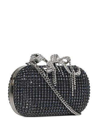Self Portrait crystal-embellished clutch bag - women - Metal/Crystal - One Size - Blue