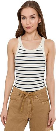 Faherty Surfside Rib Tank Top Womens Clothing Salt Air Stripe : XS, Cotton/Elastane