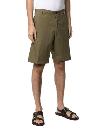 Myths Stretch-Cotton Shorts - Olive