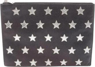 Saint Laurent Pre-owned Paris Leren Clutch Tas - Dames - Vintage Clutch - Zwart - ONE Size - Leer - Vintage