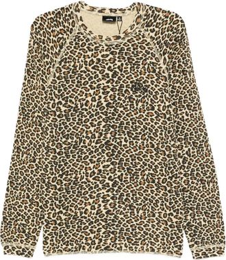St&uuml;ssy Sweater met luipaardprint - Bruin