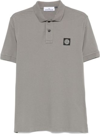 Stone Island Grey Logo Print Polo