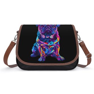 Generic Funny Colorful Pug Dog Crossbody Bags for Women Shoulder Messenger Bag Purse Handbags